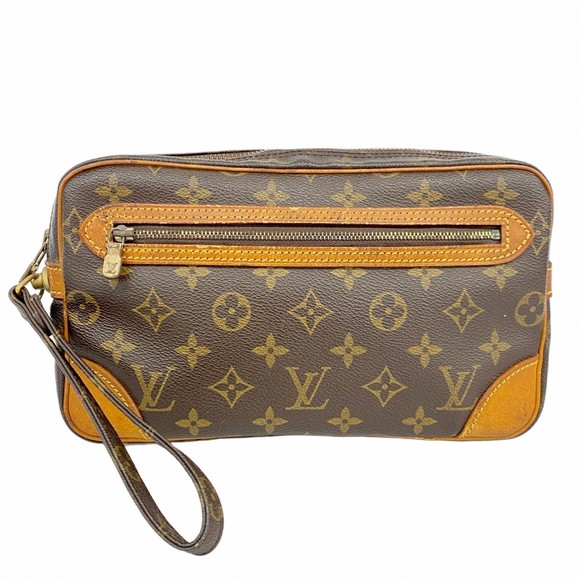 Louis Vuitton Monogram GM Brown Bag Dragonne Clutch Marly - Picture 1 of 9
